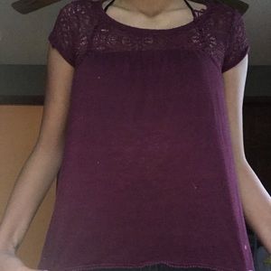 Maroon Lace Top